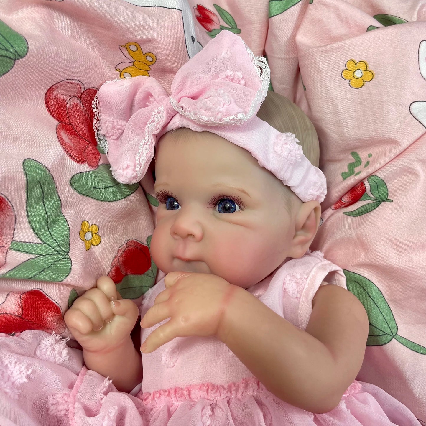 19 Inch Lifelike Reborn Baby Doll Bettie Girl With Blue or Brown Eyes Newborn 3D Skin Visible Veins Handmade Toys Christmas Gift