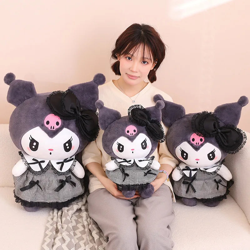 40/50/60cm Cute Kuromi My Melody Plush Toy Lolita Japanese Style Stuffed Anime Plushies Kuromi With Dress Xmas Gifts For Girl