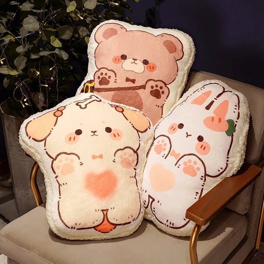 3d Printing Soft Stuffed High Quality Rabbit&Bear&Dog&Cat Dolls Pillow Plush Animals Fluffy Bunny Toys Cushion Kids Indoor Sofa