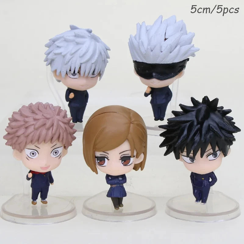 6/8Pcs Anime Jujutsu Kaisen Figures Itadori Yuji Fushiguro Megumi Action Figure Gojo Satoru Kugisaki Nobara PVC Model Toys Dolll