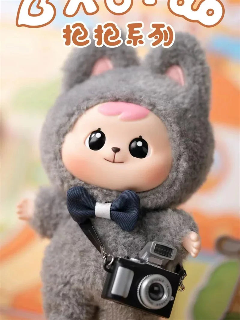 Bao-ao Vinyl Doll Plush Action Figure Cuddle Bear Rabbit Figure Joint Movable Anime Figure Packbag Pendant Collect Model Toys