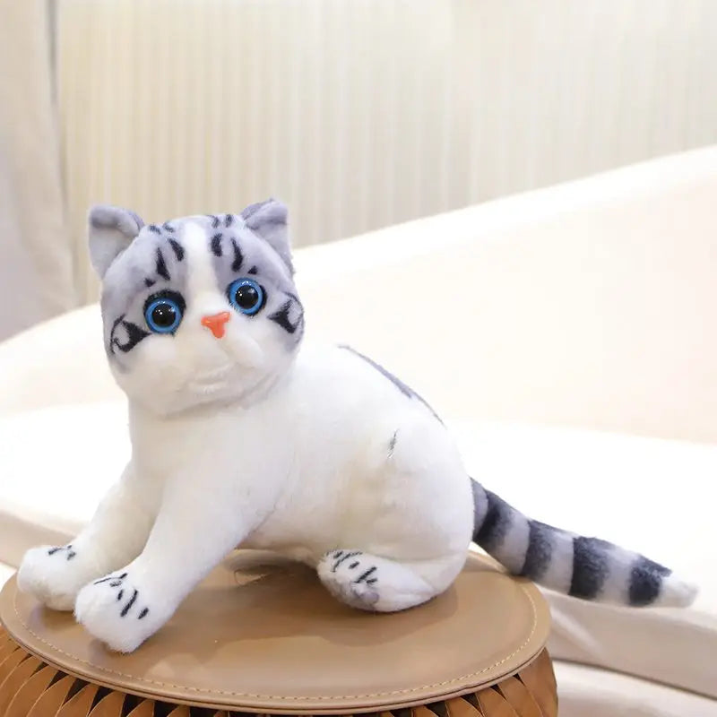 26cm Stuffed Lifelike Cats Plush Toy Simulation American Shorthair Cute Cat Doll Pet Toys Home Decor Gift For Girls Birthday