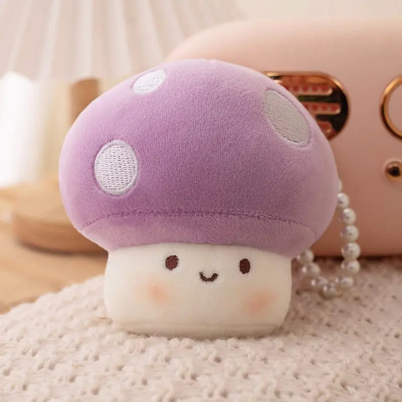 10cm Kawaii Mini Red Mushroom Plush Pendant Toys Stuffed Simulation Plant Doll Shiitake Mushrooms Plushie Girls Nice Gift