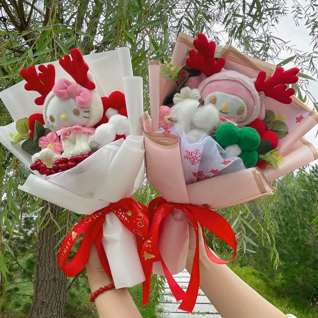 Sanrio Plush Bouquet Gift Box Cinnamoroll Cat Plush Gift - Plushy Mart