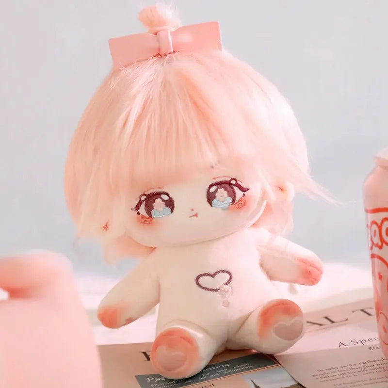 20cm Cotton Doll Pink Hair Baby Cherry Blossom Eyes Friends Idol Star Dolls Cute Stuffed Plush Toys Doll Plushies Toys Gifts