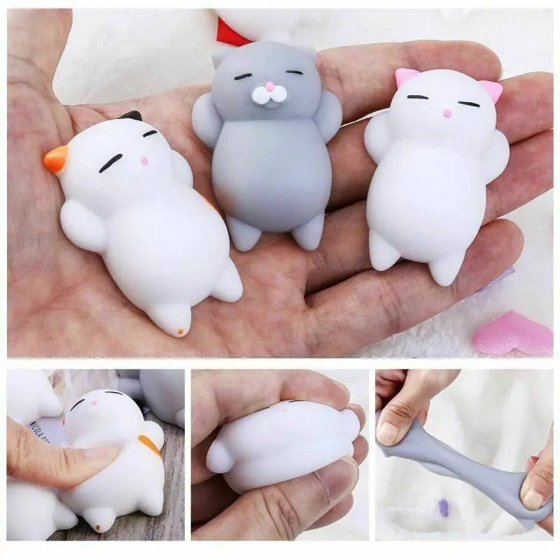 Kawaii Cat Squishies - 5 Pack Stress Relief Toys for Kids