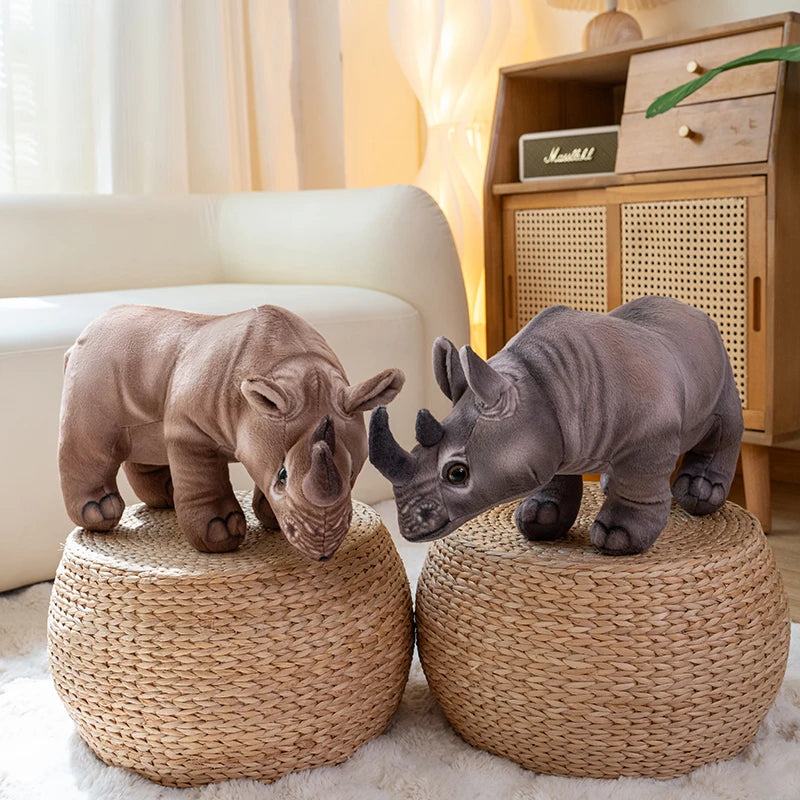 30/45cm Stuffed Pillow Realistic Rhinoceros Huggable Doll Toys For Children BabyAppease Doll Funny Plush Animal