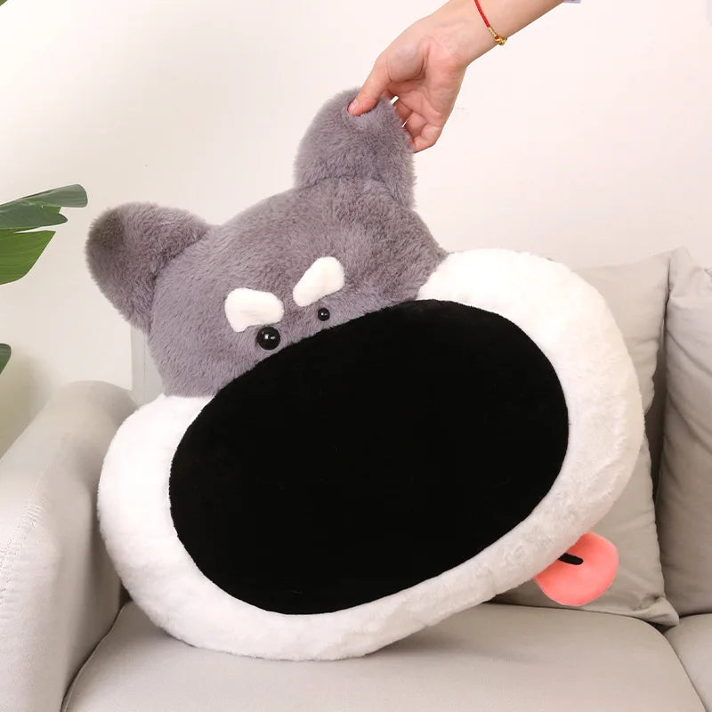 Kawaii INS Hot Sale Big Nose Plush Dog Head Toys Pillow Super Soft Stuffed Animals Puppy Cushion Sofa Bed Decor Funny Present