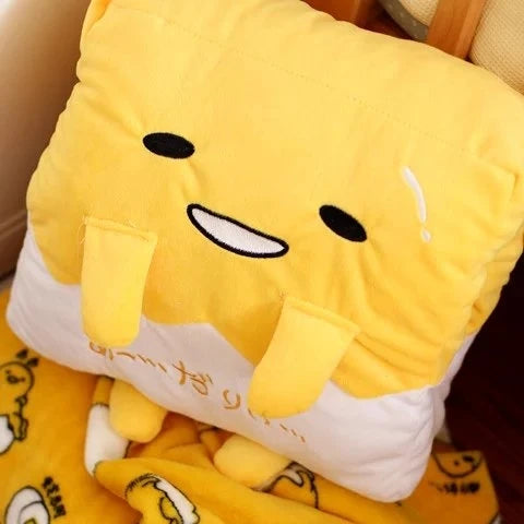 Cute Gudetama Plush Toy Lovely Stuffed Japanese Style Pillow Blanket Warm Hand Pillow Back Cushion Anime Plushies Xmas Gifts