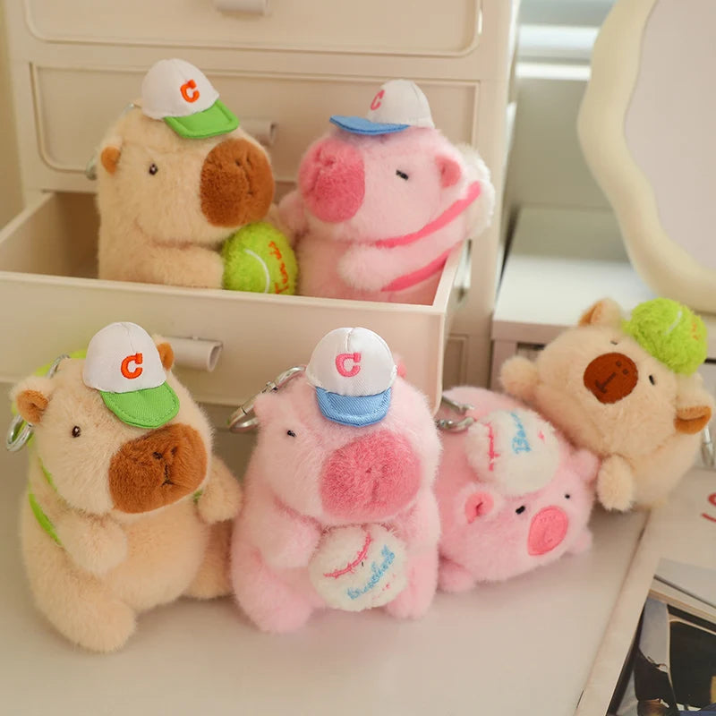 New Rytanda Capybara Clap Circle Toys Hold Ball Knapsack Pendant Pink Capybara Plush Hand Ring Fun Pop Kids Christmas Gift