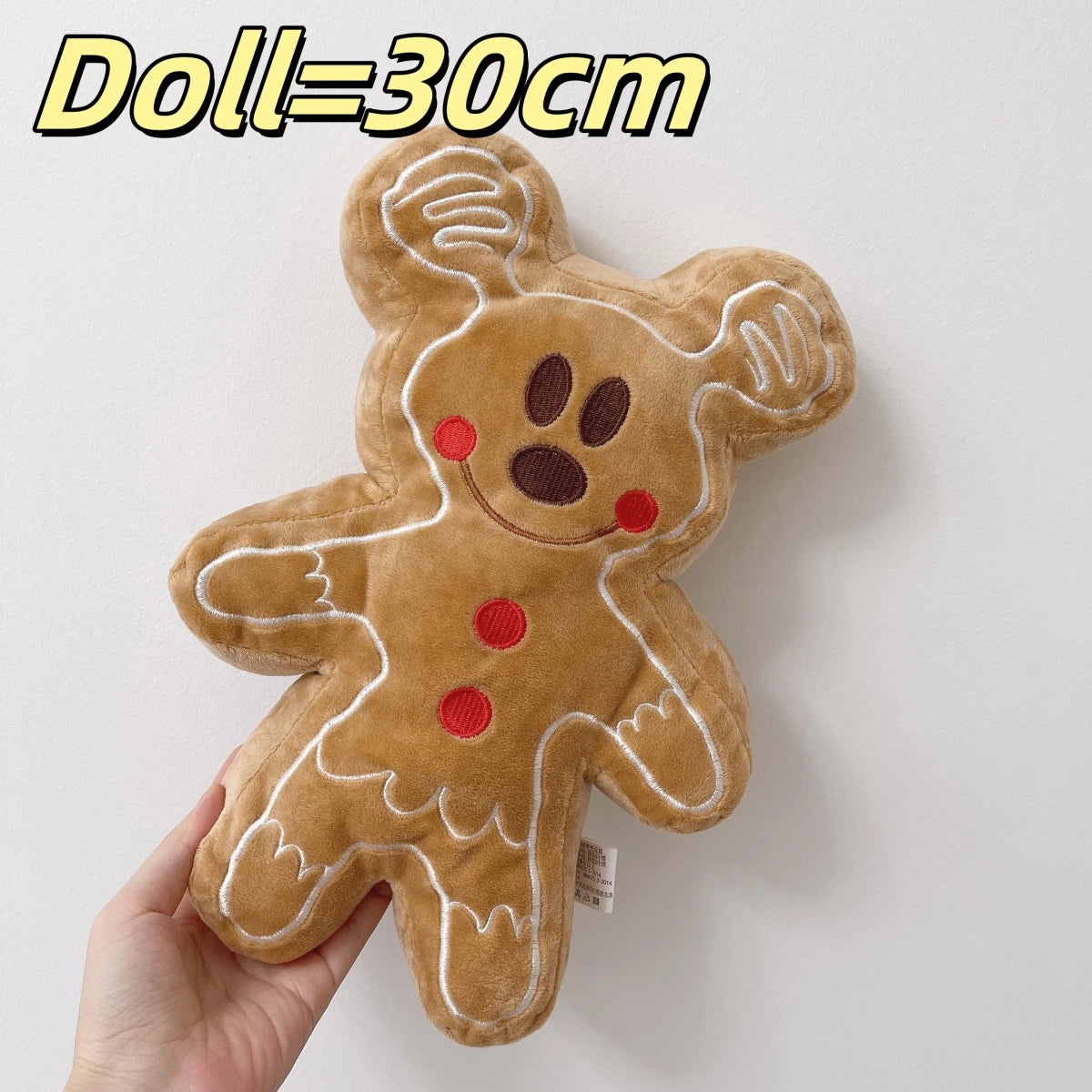 Gingerbread Man Mickey Minnie Plush Toy Bag Pendant Stuffed Anime Biscuit Plushies Cuddly Cookie Doll Home Decor Xmas Gifts