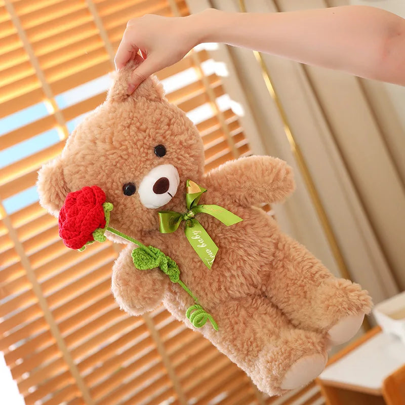 40cm Kawaii  Bear for Valentines Day Gift  Bears Stuffed Animal Rose Bear Doll Girlfriend Couple Valentine's Day Gifts