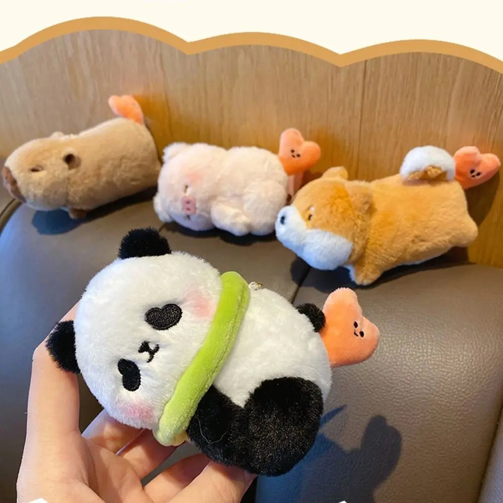 Fashion Panda Capybara Doll Pendant Keychain Plush Creative Bag Charm Cute Bag Pendant for Women