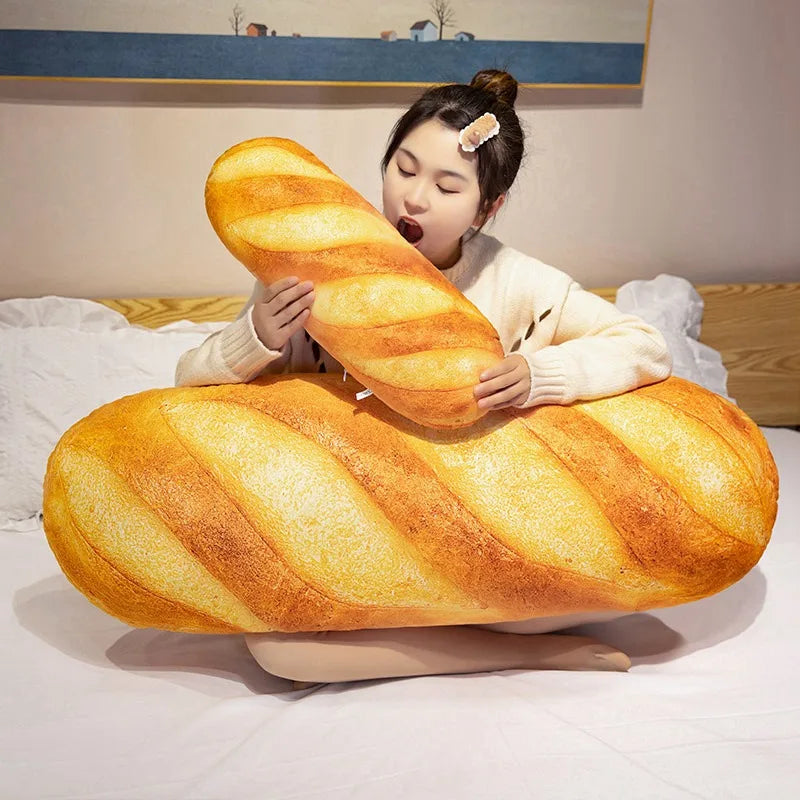 Simulation Big Bread Baguette Plush Pillow Toy Soft Kawaii Food Plush Toy for Kids Children Boy Girl Birthday Christmas Gift