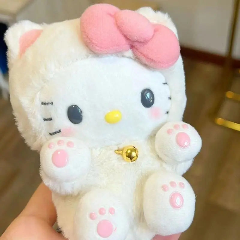 Hello Kitty Plush Doll - Kawaii Anime Cartoon Bow KT Cat Cute Stuffed Pendant for Kids Birthday Gift