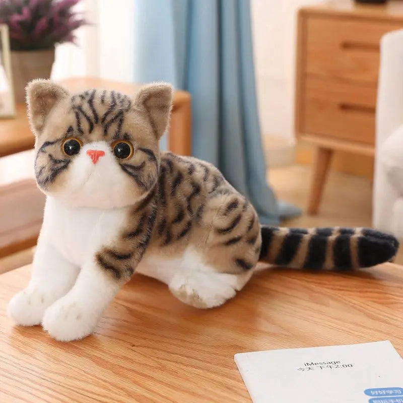 26cm Stuffed Lifelike Cats Plush Toy Simulation American Shorthair Cute Cat Doll Pet Toys Home Decor Gift For Girls Birthday