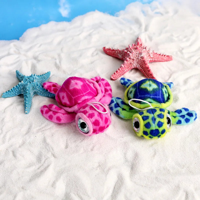 Cute Simulation Tortoise Plush Toys Kapsack Keychain Soft Stuffed Cartoon Animal Sea Turtle Doll Window Pendant Doll kids Gift