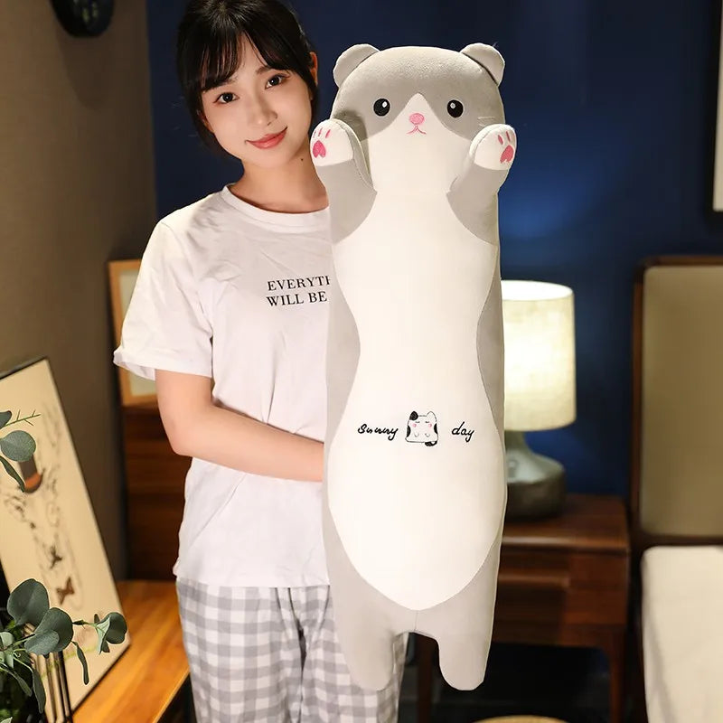 90cm-140cm Cute Cartoon Animal Rabbit Cat Panda Plush Toys Stuffed Soft Long Sleep Pillow Doll Cushion Girls Birthday Gift