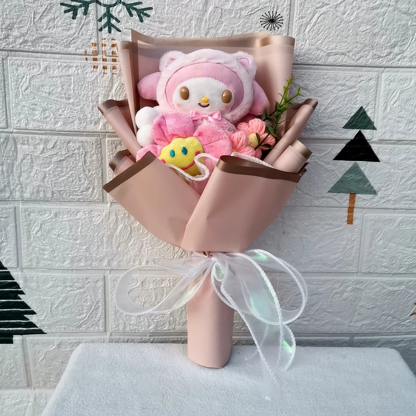 Cartoon Kuromi Hello Kitty Cinnamoroll  Plush Bouquet Rose Wedding Party Decoration Valentine's Day Christmas Birthday Gift