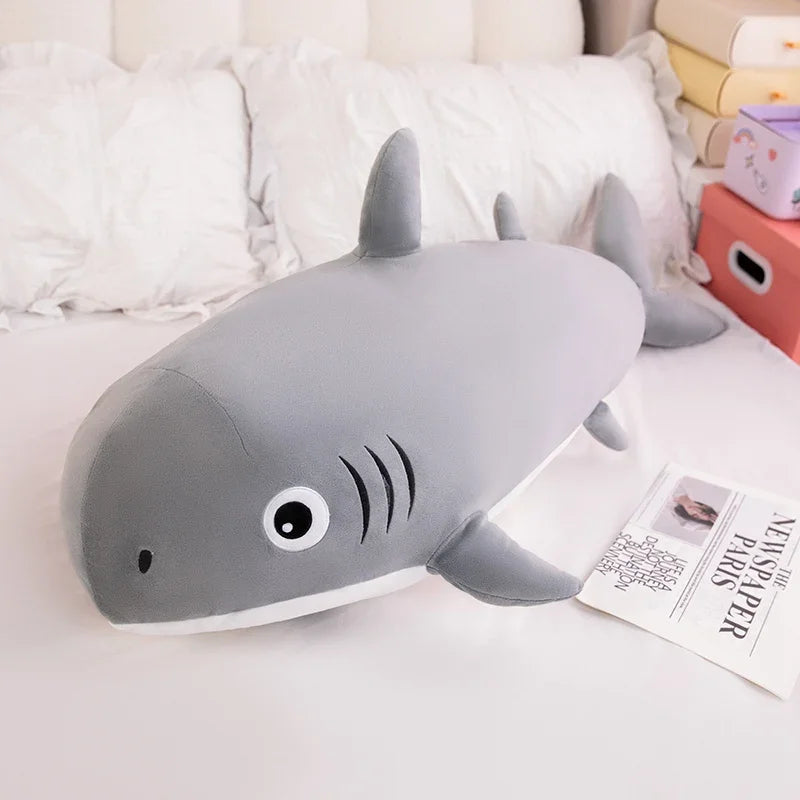 Shark Plush Pillow Big Stuffed Animal Toy Cute Plushie Doll Soft Hugging Sleeping Pet Throw Pillow Cushion Gift for Girl Boy