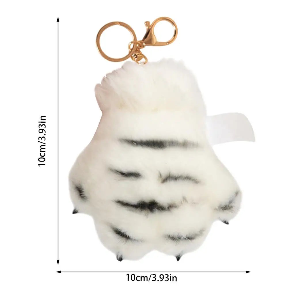 Tiger Paw Keychain Cute Stuffed Tiger Paw Keychain Portable Cartoon Paw Plush Backpack Decorative Charm For Thanksgiving Easter