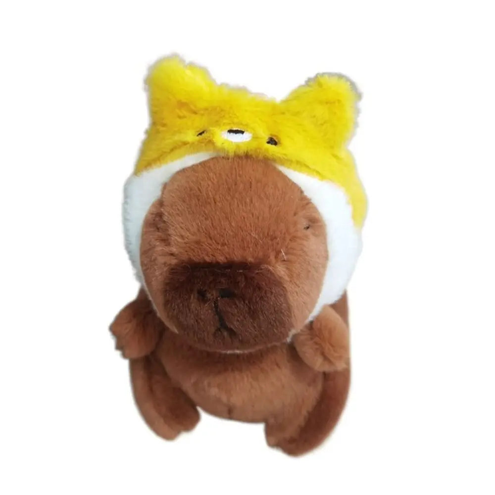 Multicolor Plush Capybara Keychain Cute Toy Cartoon Capybara Headgear Capybara Doll Accessories Guinea Pig Fluffty Animal Doll