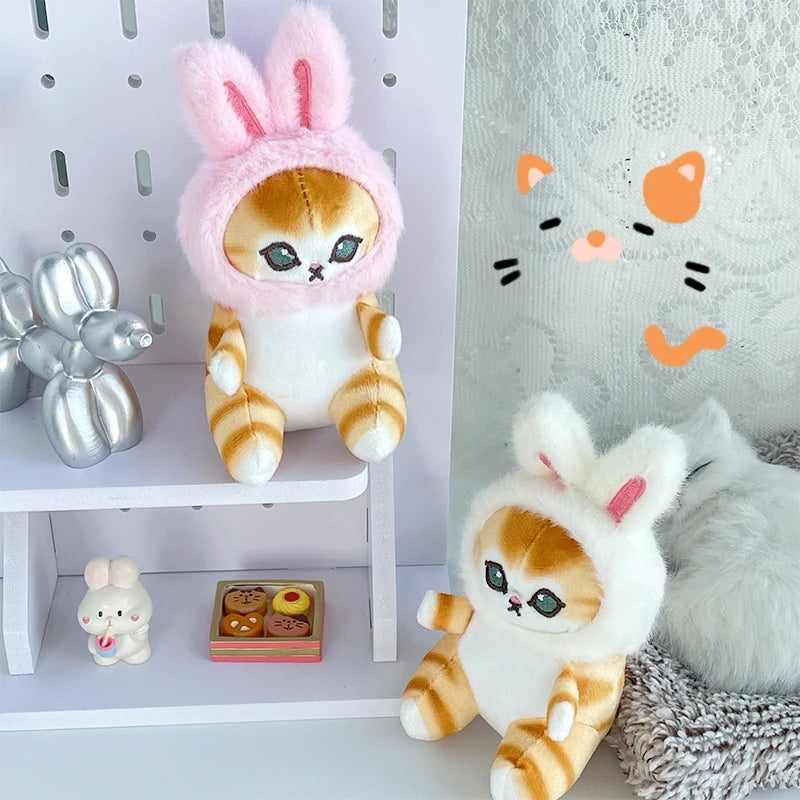 Cute kittens, plush dolls, bunnies, three-dimensional animal toys, creative personality, school bag pendants, fashion keychains