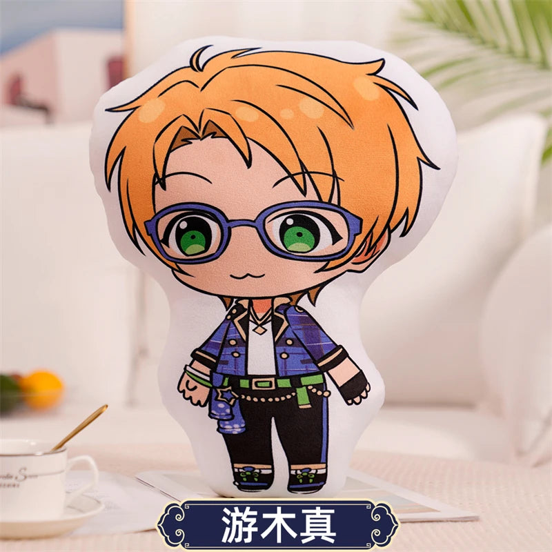 45cm Ensemble Stars Cartoons Anime Plush Toy Eichi Sakuma Rei Throw Pillow Cosplay Sofa Cushion Double-sided Printing Girl Fans