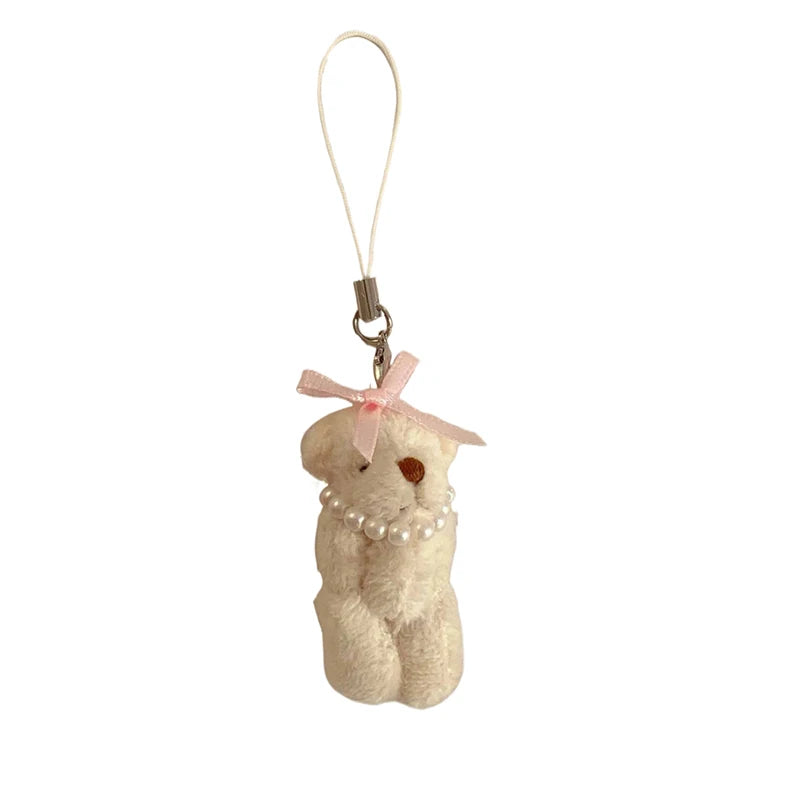 Cute Cartoon Bunny Keychain Simple Phone Chain Kawaii Plush Doll Pendant Sweet Fashion Backpack Decoration Accessories Gifts