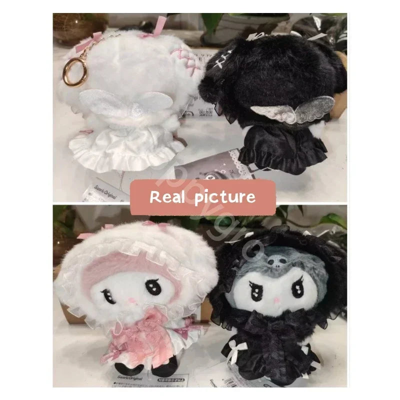 Sanrio Kawaii Anime Lolita My Melody Kuromi Plush Toy 12cm Bag Decoration Pendant Stuffed Plushie Doll Keychain Children's Gifts