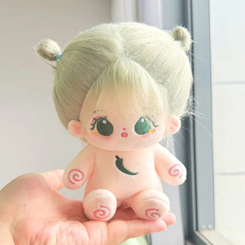 20cm Kawaii Plush Cotton Doll Idol Stuffed Super Star Figure Dolls No Attribute Fat Body Crying Doll Can Change Clothes Gift