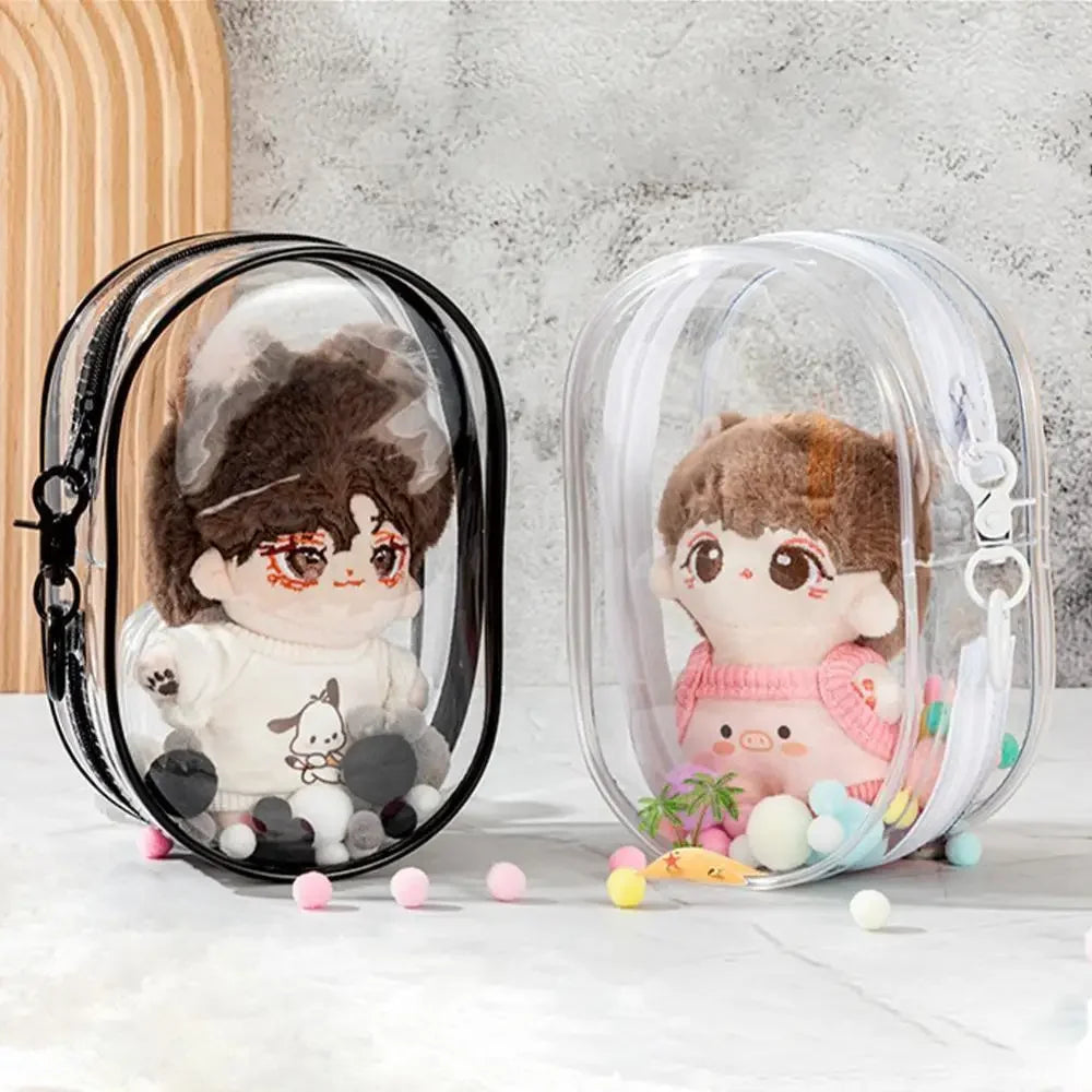 1Pc Doll Storage Case Anime Ornaments PVC Mystery Box Organizer Box Square Plush Display Bag With Keychain 15.5*7*11cm