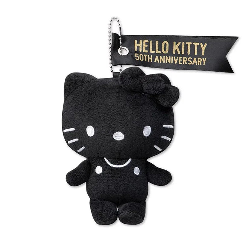 Sanrio Anime Hello Kitty 50th Anniversary  Toy Black White Cute Plush Pendant Kids Backpack Accessories for Couple Friends