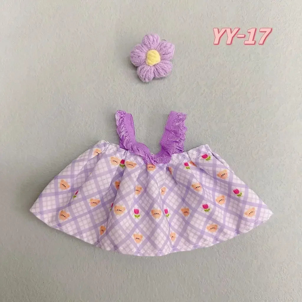 20Cm cotton doll clothes college style suit plush doll rechange cute baby clothes skirt (no doll)