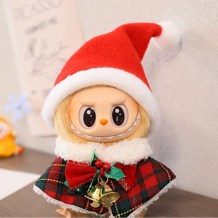 For 15 CM Labubu dresses-up winter sweater set doll clothes Kawaii Cute Doll Accessories Kids Toys for labubu Christmas gift