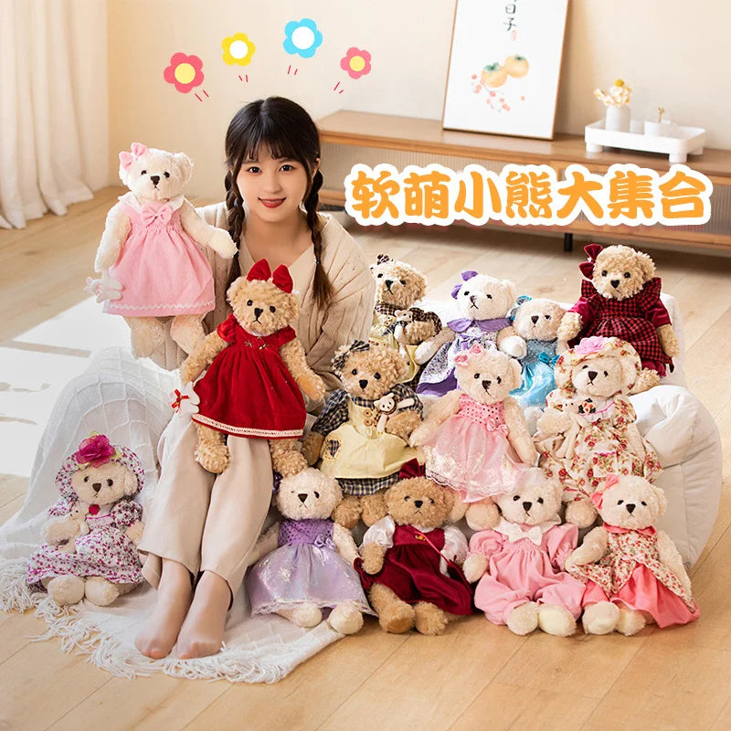 1pc 40cm Lovely Teddy Bear Wearing Skirt Plush Toys Stuffed Dolls Toy Kids Baby Girls Children Girl Birthday Christmas Present