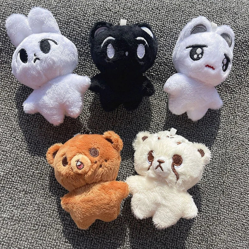 1pc Kpop Cartoon Cheetah Lee Doyoung Mark Same Plush Keyrings Q Styles Mini Gomdo Lee Taeyong Keychains Key Rings Bag Pendants