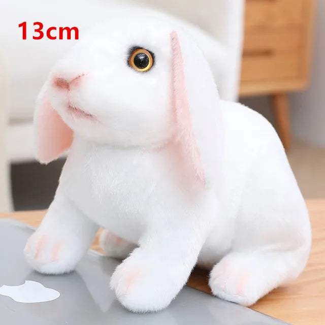 Simulation Kawaii Long Ears Realistic Rabbit Plush Toy Lifelike Animal Stuffed Doll Toys for Birthday Gift Room Decor