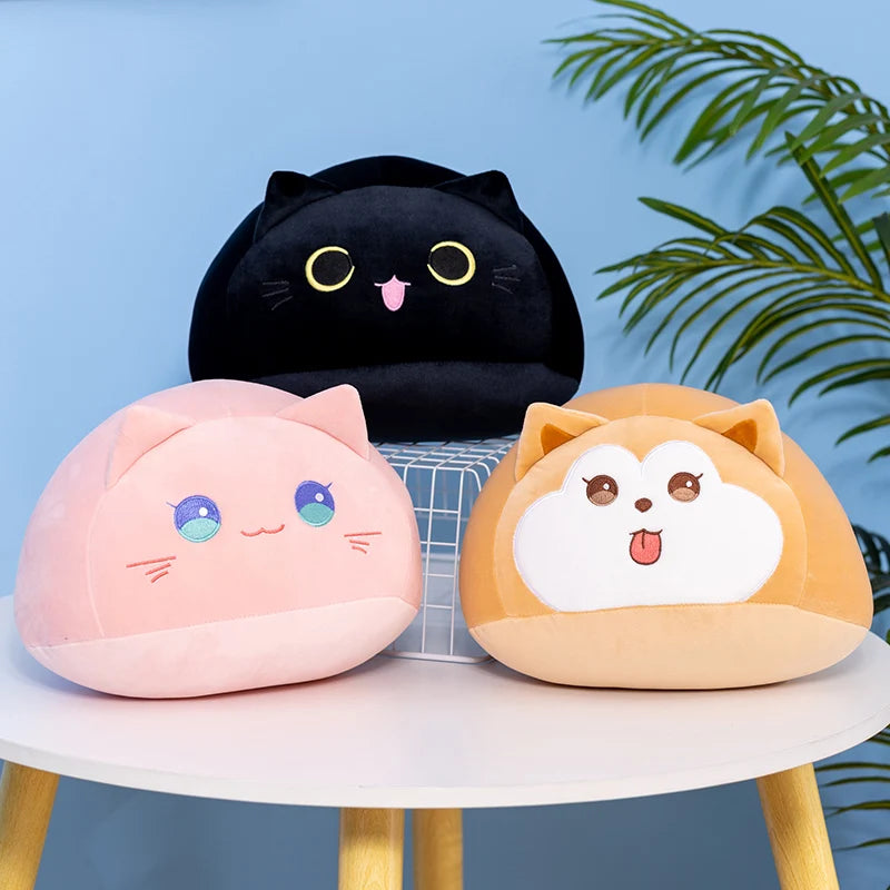 20/30/40cm Round Fat Cute Soft Cat Plush Sleep Pillow Cushion Kawaii White Black Brown Cat Soft Plush Toys Kids Children Gift