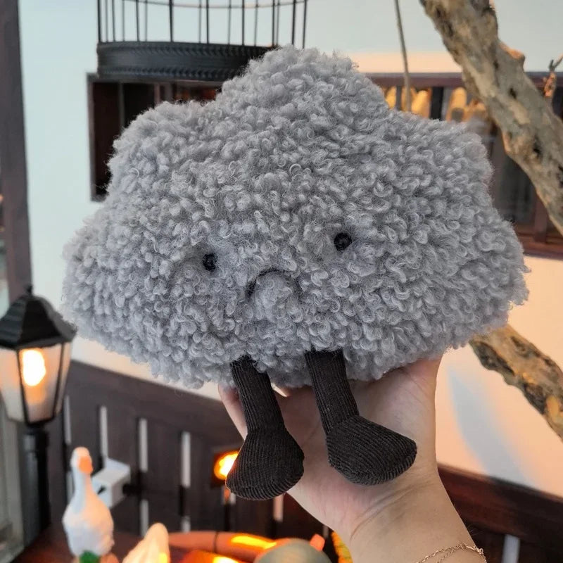 Hot Sale 23x26cm Dark Cloud Pillow Plush Stuffed Gray Cloud Natural Cushion with Legs Decor Room Plushie Birthday Gift