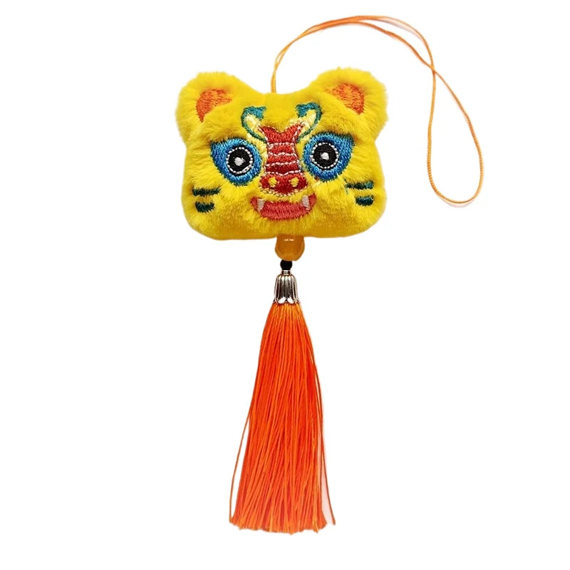 1PCS Chinese Style Festive Plush Lion Dance Tassel Pendant Luggage Hanging Decoration Bag Pendant Accessories