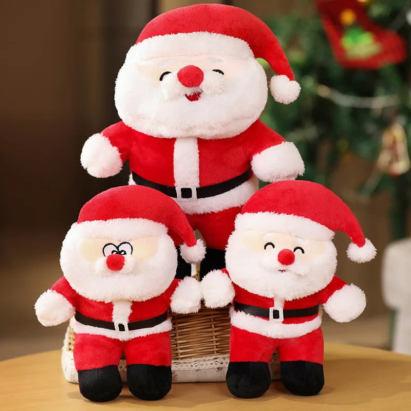 Cute Christmas Series Santa Claus Plush Toys Stuffed Soft Plushie Christmas Tree Pillow Toys for Kids Girls Xmas Gift Decor