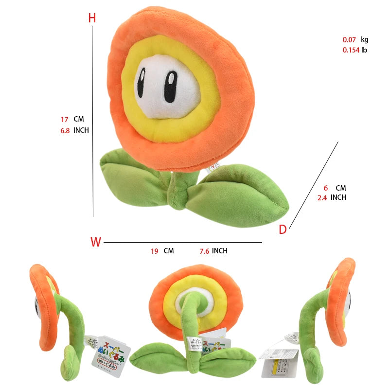 Mario Plush Toys Toad Yoshi Goomba Boo Shy Guy Ice Fire Flower Super Star Poison Piranha Cute Anime Stuffed Cartoon Peluche Doll