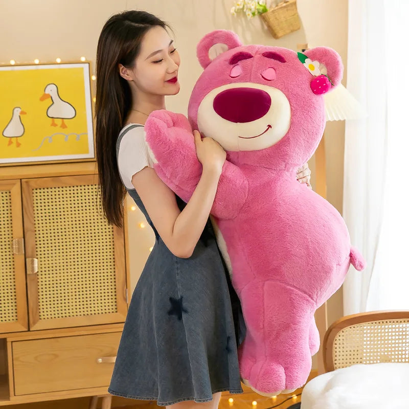 40cm Disney Toy Cute Plush Toys Pillow Cartoon Strawberry Bear Plush Doll Girls Kawaii Anime Bear Stuffed Doll Kids Gifts