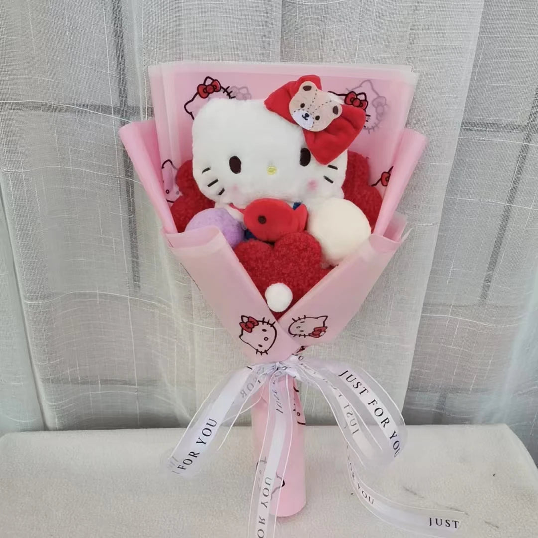 Kuromi My Melody Cinnamoroll Hello Kitty Sanrio Anime Doll Toy Cartoon Plush Bouquet Woman Valentine's Day Girls Christmas Gifts