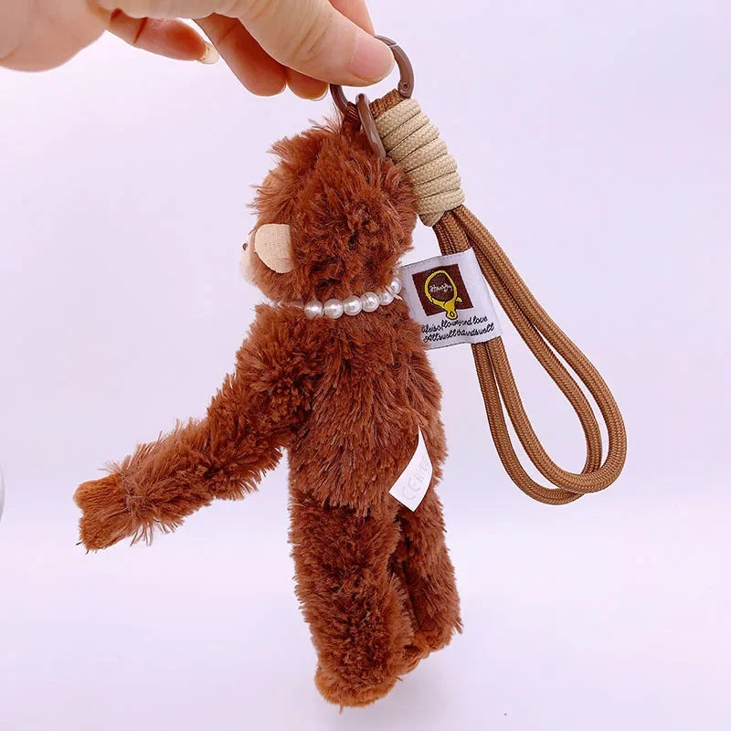 20cm Cute Little Monkey Pendant Plush Doll Animal Orangutan Plushies Doll Bag Pendant Soft Stuffed Backpack Keychain Plush Dolls