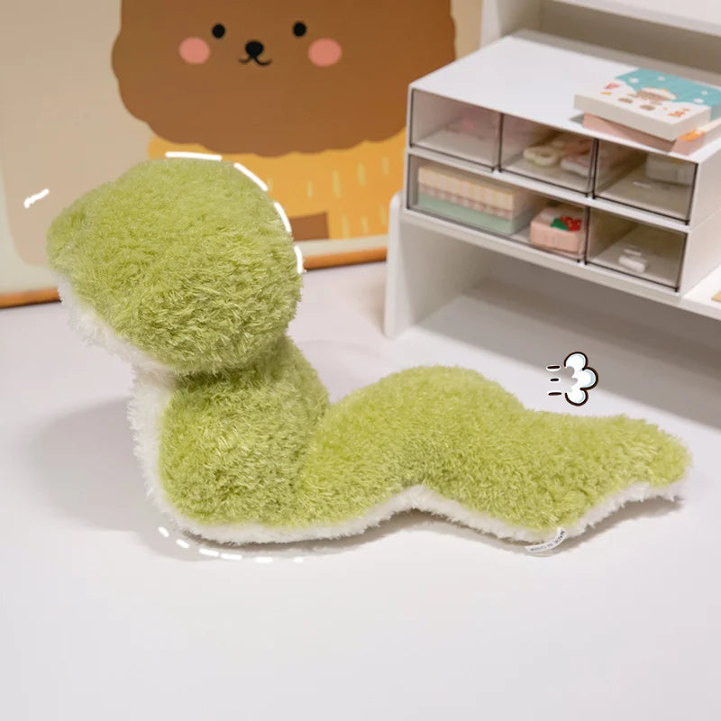 Kawaii Hot Sale Fluffy Cartoon Soft Snake Plush Doll Green Small Snake Plush Toy Decoration Bedroom Sofa Gift For Friends