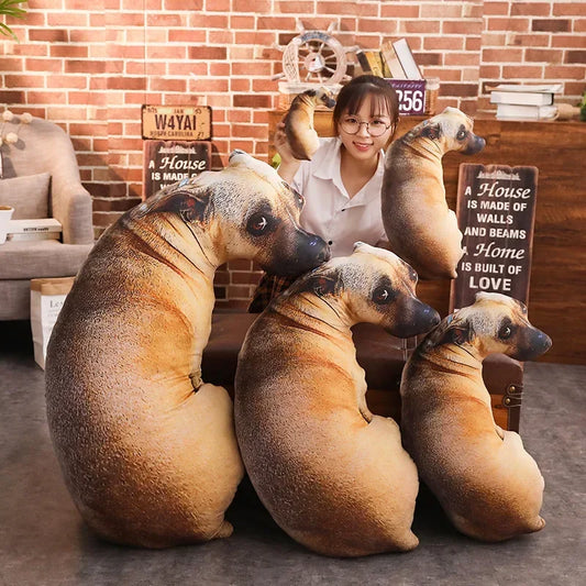 Cartoon Animal Simulation Dog Doll Creative 3D Simulation Dog Pillow Sleep Body Pillow Plush Toy Dog Doll Cute Pillow