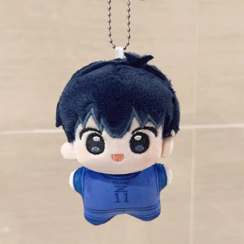 Mini Blue Lock Plush Toy Keychain Nagi Backpack Charm Anime Peripheral Cute Stuffed Doll Bag Decoration Birthday Gift