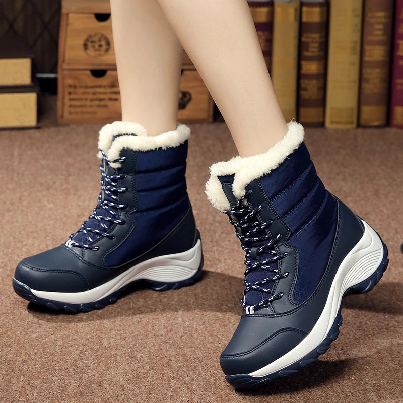 Snow boots women's boots winter warm plush plus size outdoor casual boots anti-slip high-top cotton boots women's cotton shoes